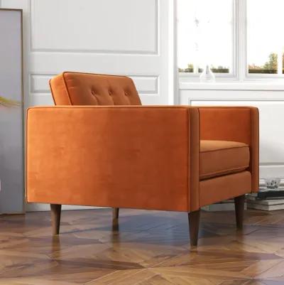 Kirby Lounge Chair Burnt Orange Velvet