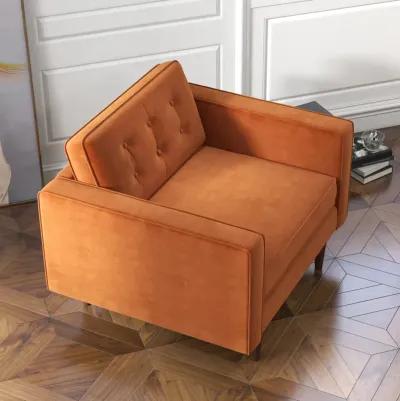 Kirby Lounge Chair Burnt Orange Velvet