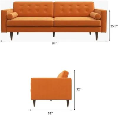 Kirby Burnt Orange Velvet Sofa