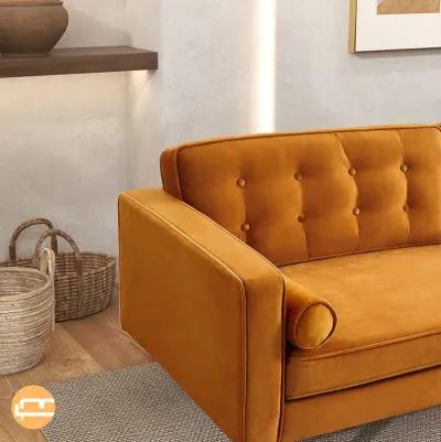 Kirby Burnt Orange Velvet Sofa