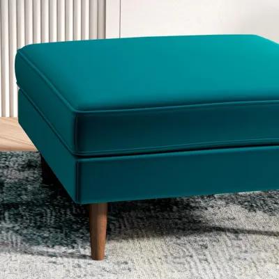 Fordham Teal Velvet Ottoman