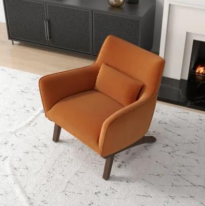 Casper Burnt Orange Velvet Lounge Chair