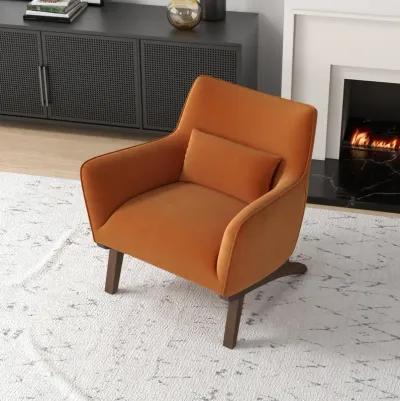 Casper Burnt Orange Velvet Lounge Chair