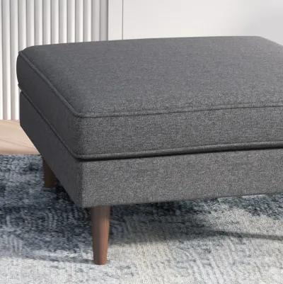 Fordham Dark Gray Fabric Ottoman