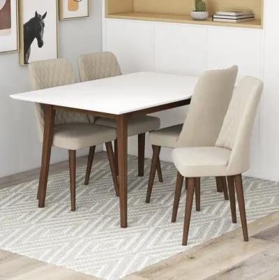 Adira White Top Walnut Large Dining Table