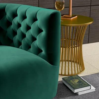 Lotte Forest Green Velvet Swivel Chair