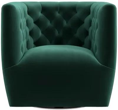 Lotte Forest Green Velvet Swivel Chair