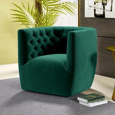 Lotte Forest Green Velvet Swivel Chair