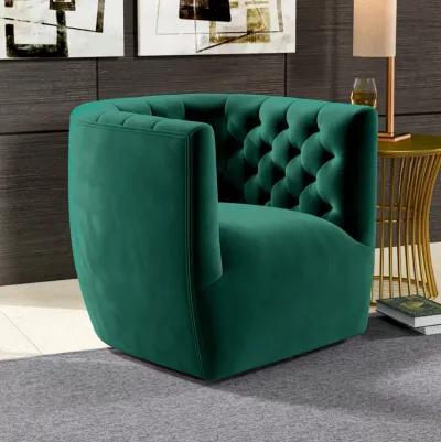 Lotte Forest Green Velvet Swivel Chair