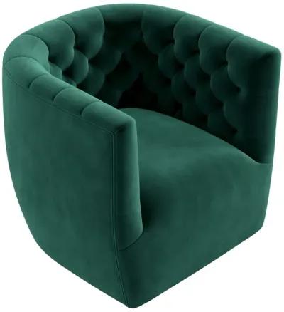 Lotte Forest Green Velvet Swivel Chair