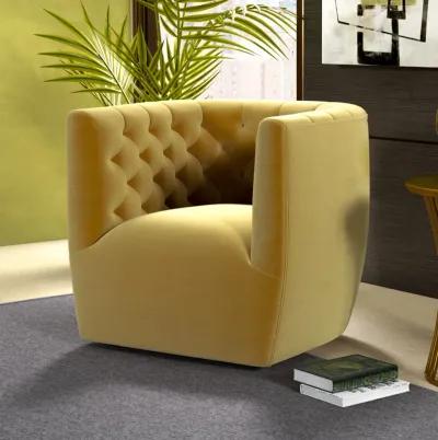 Lotte Gold Velvet Swivel Chair