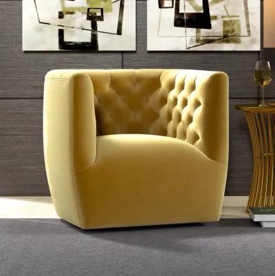 Lotte Gold Velvet Swivel Chair