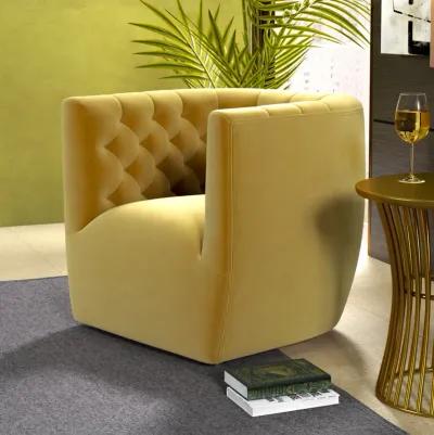 Lotte Gold Velvet Swivel Chair