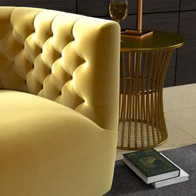 Lotte Gold Velvet Swivel Chair