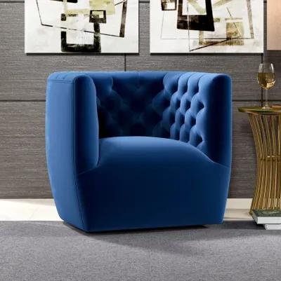 Lotte Blue Velvet Swivel Chair