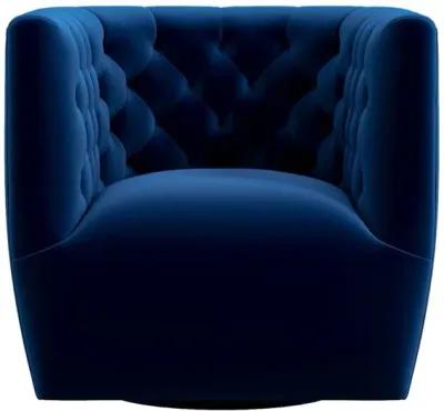 Lotte Blue Velvet Swivel Chair