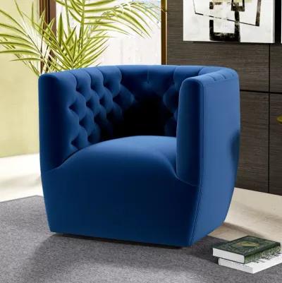 Lotte Blue Velvet Swivel Chair