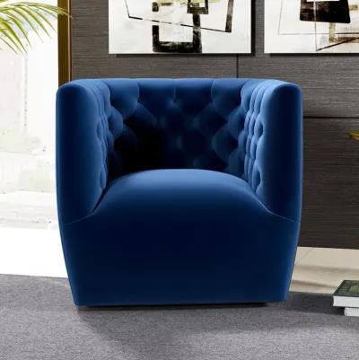 Lotte Blue Velvet Swivel Chair