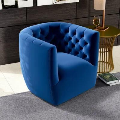 Lotte Blue Velvet Swivel Chair