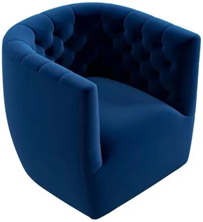 Lotte Blue Velvet Swivel Chair