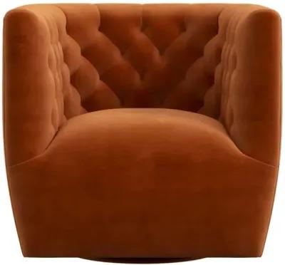 Lotte Burnt Orange Velvet Swivel Chair