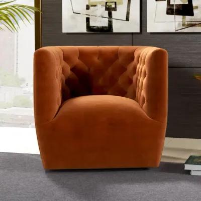 Lotte Burnt Orange Velvet Swivel Chair