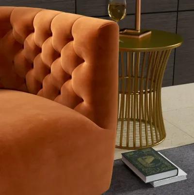 Lotte Burnt Orange Velvet Swivel Chair