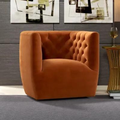 Lotte Burnt Orange Velvet Swivel Chair