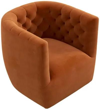 Lotte Burnt Orange Velvet Swivel Chair