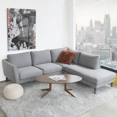 Bexley Grey Sectional Sofa Right Facing Chaise