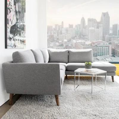 Bexley Grey Sectional Sofa Right Facing Chaise