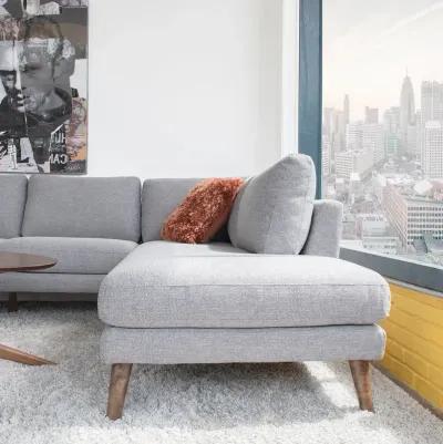 Bexley Grey Sectional Sofa Right Facing Chaise