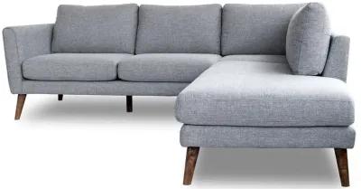 Bexley Grey Sectional Sofa Right Facing Chaise