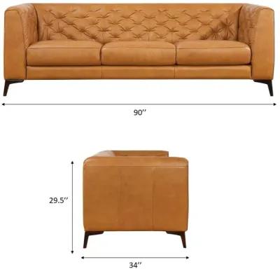 Fargo Tan Leather Sofa