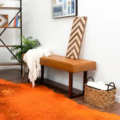 Sumba Tan Leather Bench