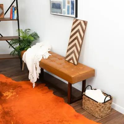 Sumba Tan Leather Bench