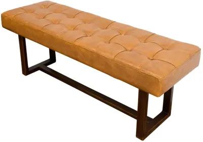 Sumba Tan Leather Bench