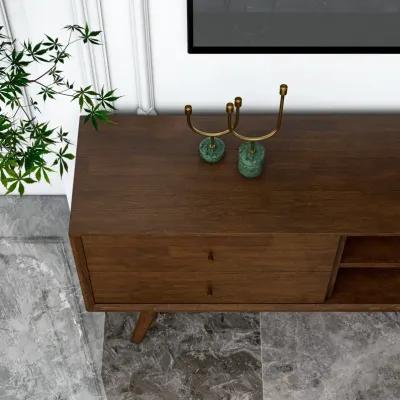 Noak Mid Century Modern Style Walnut TV Stand up to 72"