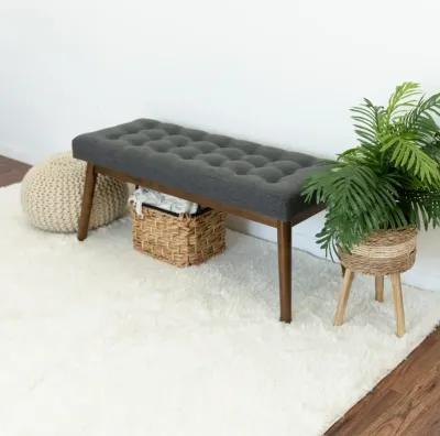 Julie Dark Gray Fabric Modern Bench