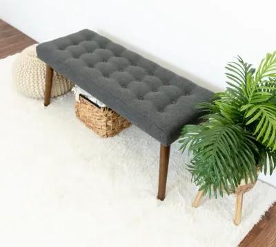 Julie Dark Gray Fabric Modern Bench