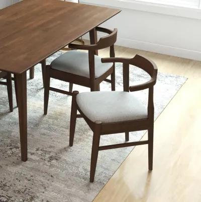 Zola Dining Chair Grey Fabric Set of 2