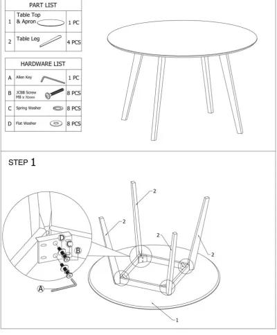 Aliana Dining Table (White)