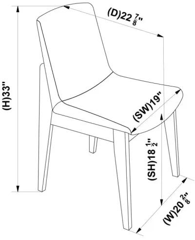 Aliana Dining Set with 4 Ohio Light Gray Chairs (Walnut)