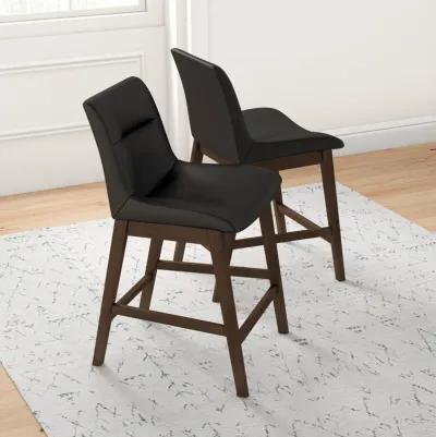 Danilo Black Leather Counter Stool Set of 2