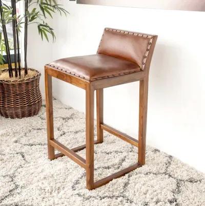 Ataya Genuine Leather Counter Stool (Tan)