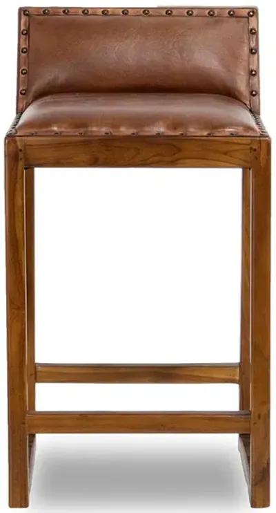 Ataya Genuine Leather Counter Stool (Tan)