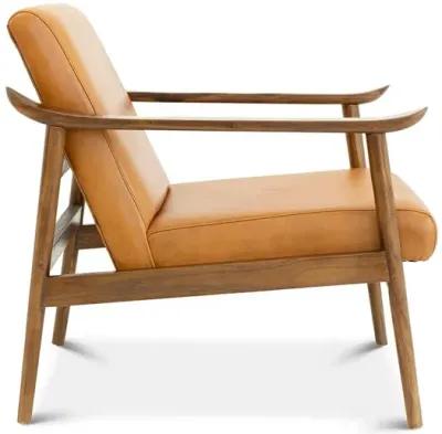 Mameda Tan Leather Lounge Chair