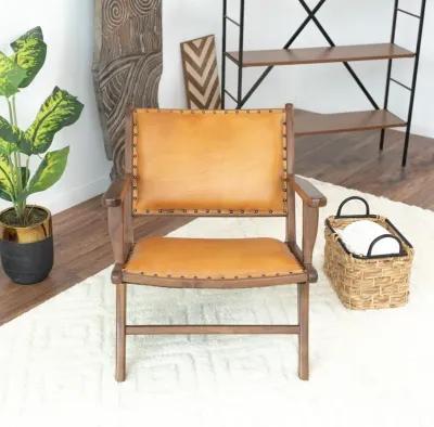 Makasar Leather Arm Chair