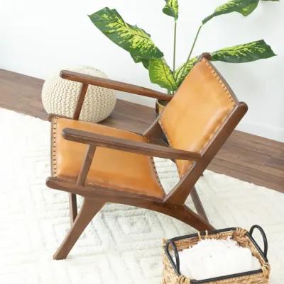 Makasar Leather Arm Chair