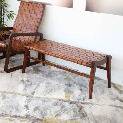 Salazar Tan Leather Bench